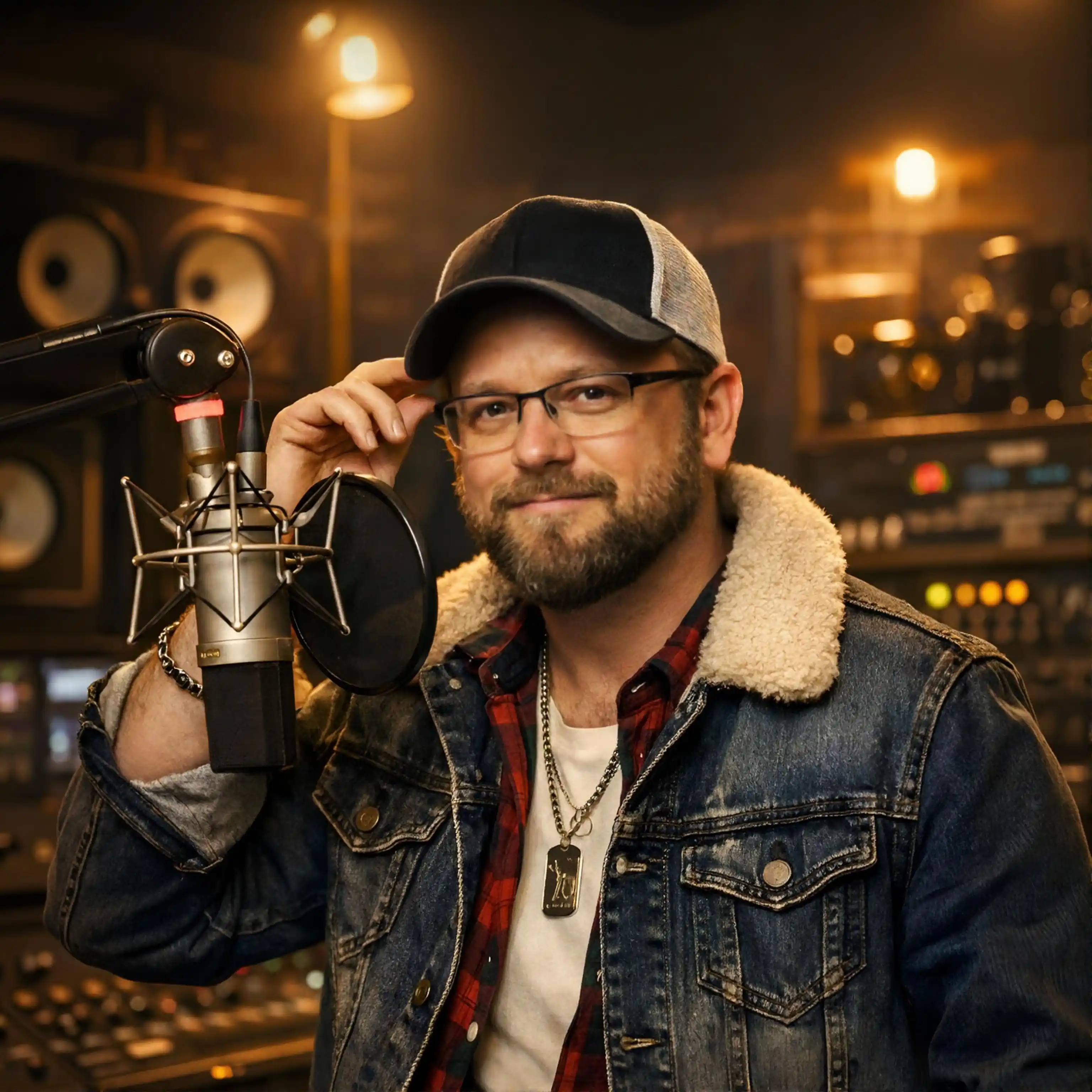 Chad Sanders in the studio